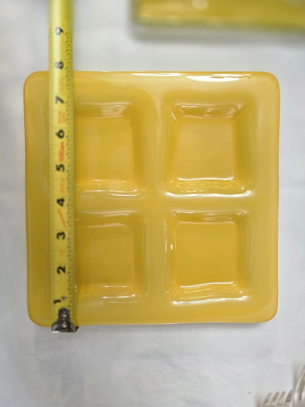 Izabel Lam 4 Compartment Art Glass Citrine Yellow 7.75